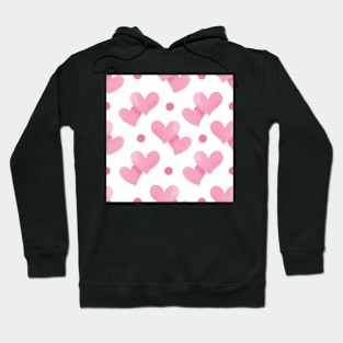 Pink Hearts Seamless Pattern Hoodie